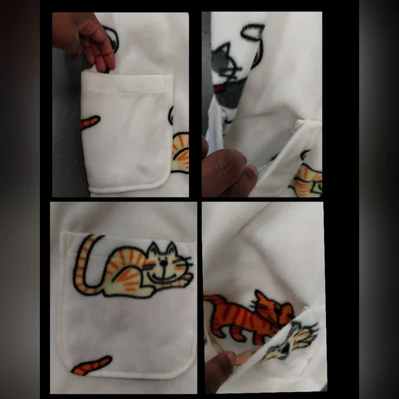 Aegean Apparel Polyester Cat White Sleepwear & Robes Women Cat Lady Granny Core - Picture 10 of 11